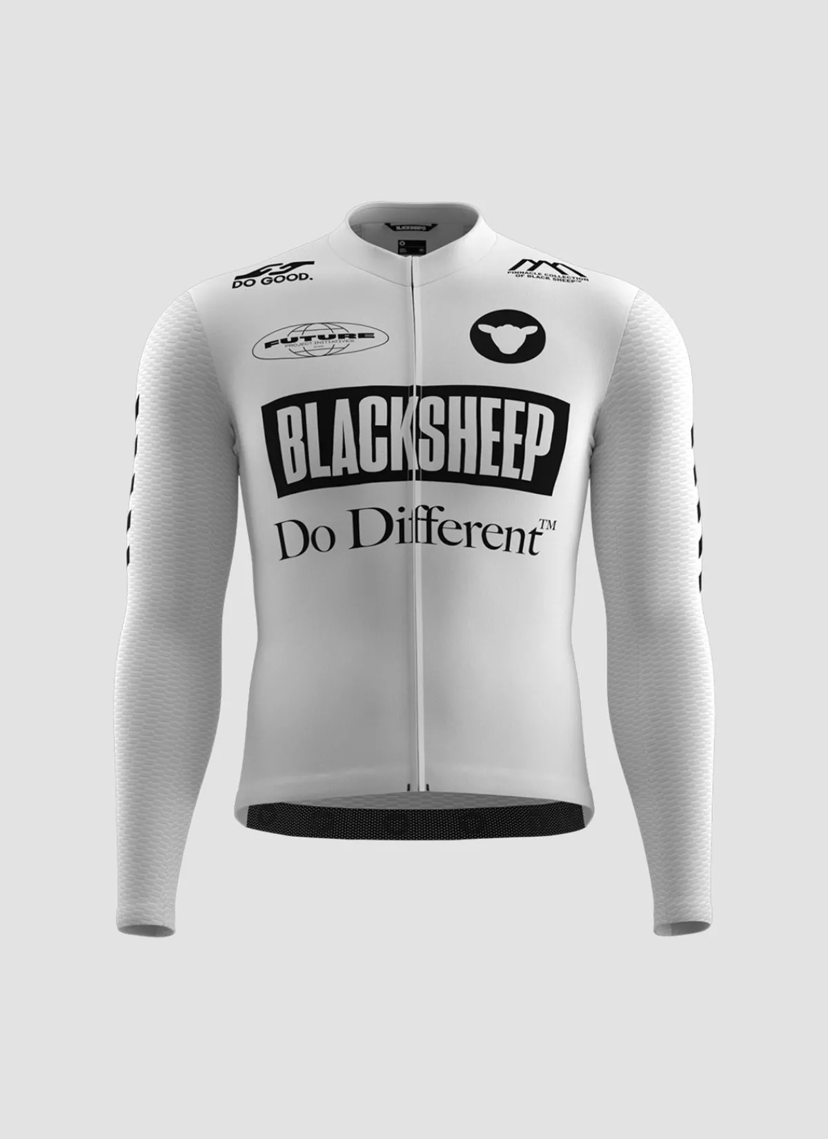 Black Sheep Jerseys | Men's Aero LS Jersey - Future Mono White FutureMonoWhite