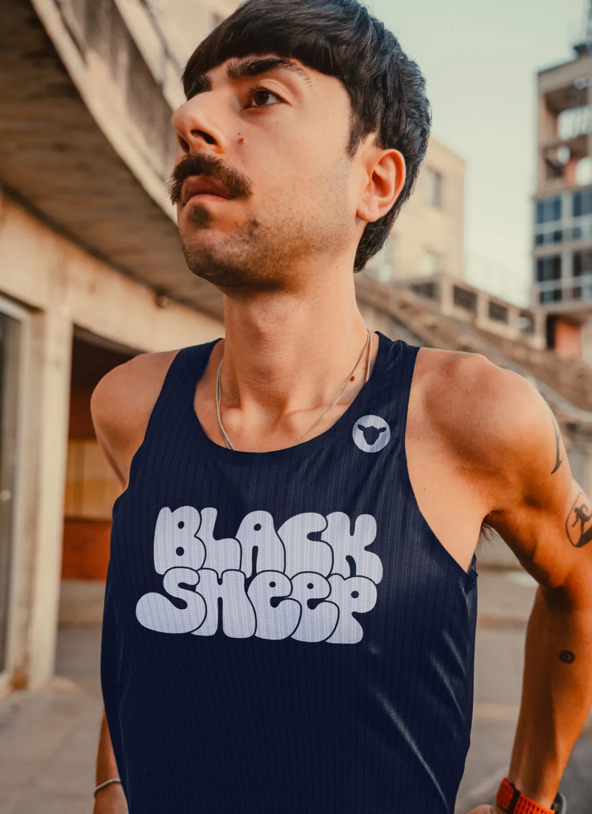 Black Sheep Shirts And Singlets | Men's Fly Singlet - Sports Club Midnight SportsClubMidnight